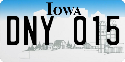 IA license plate DNY015