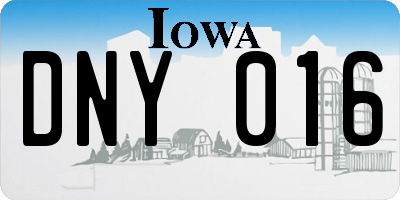 IA license plate DNY016