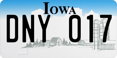 IA license plate DNY017