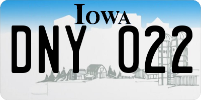 IA license plate DNY022