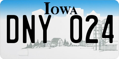 IA license plate DNY024
