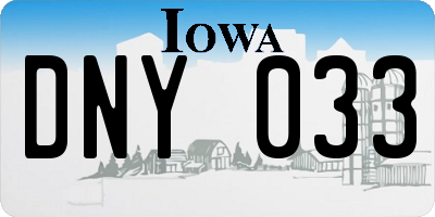 IA license plate DNY033