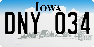 IA license plate DNY034