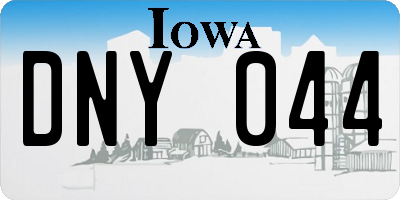 IA license plate DNY044