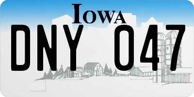 IA license plate DNY047