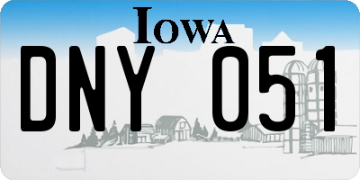 IA license plate DNY051