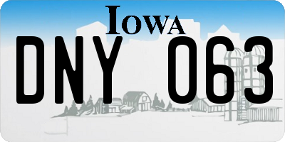 IA license plate DNY063
