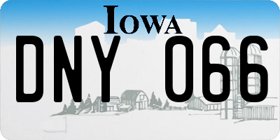 IA license plate DNY066