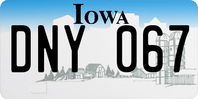 IA license plate DNY067