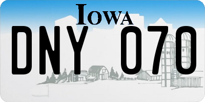 IA license plate DNY070
