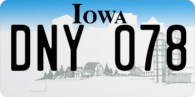 IA license plate DNY078