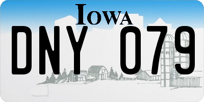 IA license plate DNY079