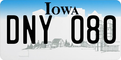 IA license plate DNY080