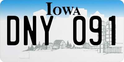 IA license plate DNY091