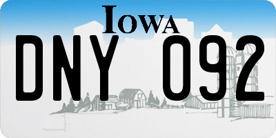 IA license plate DNY092