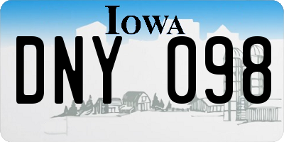 IA license plate DNY098