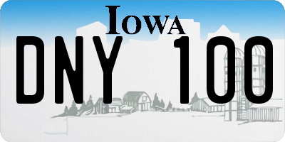 IA license plate DNY100