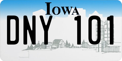 IA license plate DNY101