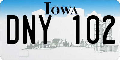 IA license plate DNY102