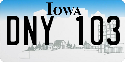 IA license plate DNY103
