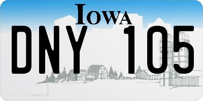 IA license plate DNY105