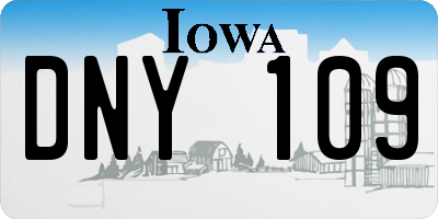 IA license plate DNY109