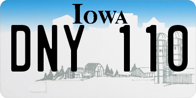 IA license plate DNY110