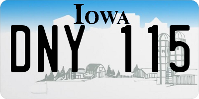 IA license plate DNY115