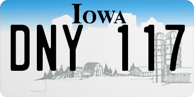 IA license plate DNY117