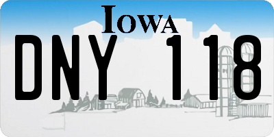 IA license plate DNY118