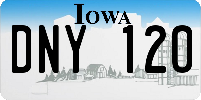IA license plate DNY120