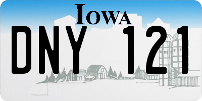 IA license plate DNY121