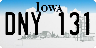 IA license plate DNY131