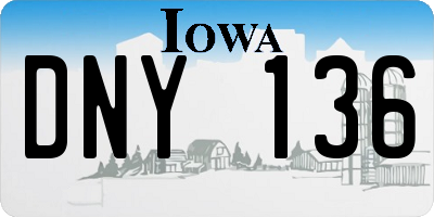 IA license plate DNY136