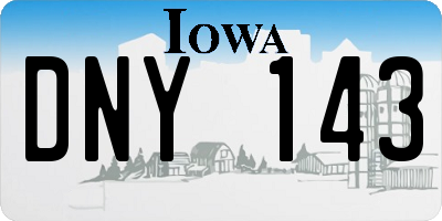 IA license plate DNY143