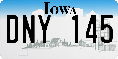 IA license plate DNY145