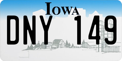 IA license plate DNY149