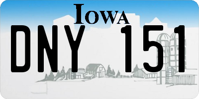 IA license plate DNY151