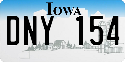IA license plate DNY154