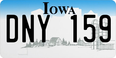 IA license plate DNY159