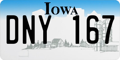 IA license plate DNY167