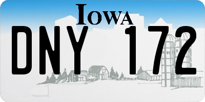 IA license plate DNY172