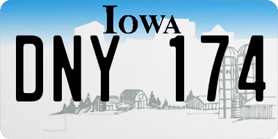 IA license plate DNY174