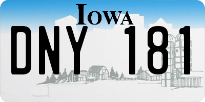 IA license plate DNY181
