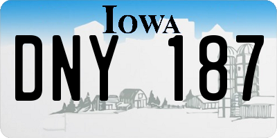 IA license plate DNY187