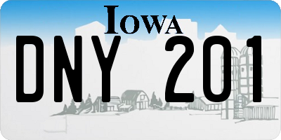 IA license plate DNY201