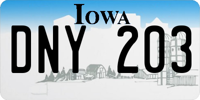 IA license plate DNY203