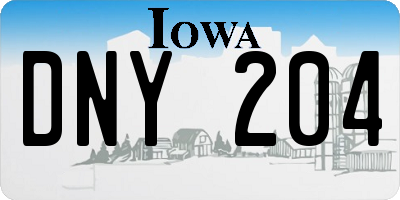 IA license plate DNY204