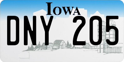 IA license plate DNY205