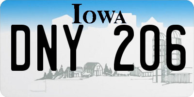 IA license plate DNY206